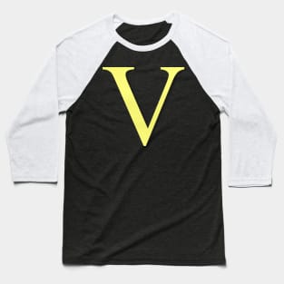 The Letter V in Shadowed Gold Baseball T-Shirt